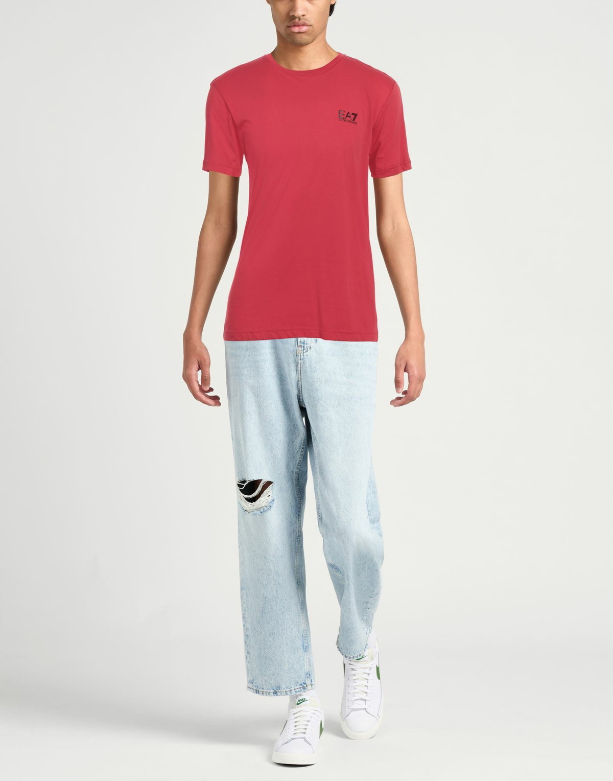 Ea7 Mens T-shirt in Tomato red