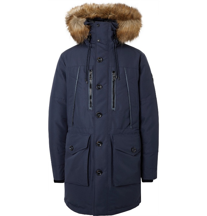 Photo: POLO RALPH LAUREN - RLX Alistair Faux Fur-Trimmed Padded Shell Hooded Parka - Blue