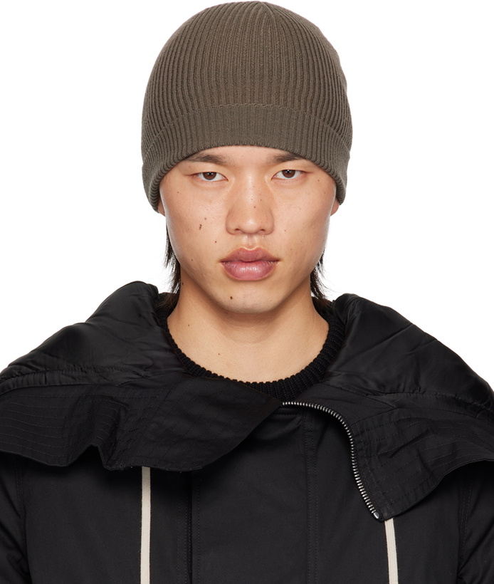 Photo: Rick Owens Gray Porterville Ribbed Beanie