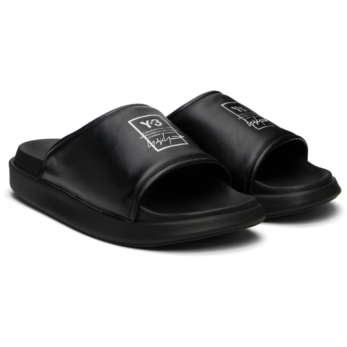 Y-3 Black 'Y-3' Slides