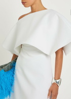 A.W.A.K.E Mode Cape-effect Crepe Mini Dress White