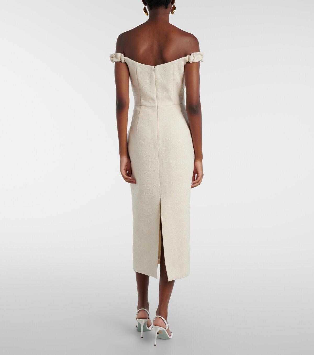 Markarian Bridal Amina wool-blend jacquard midi dress