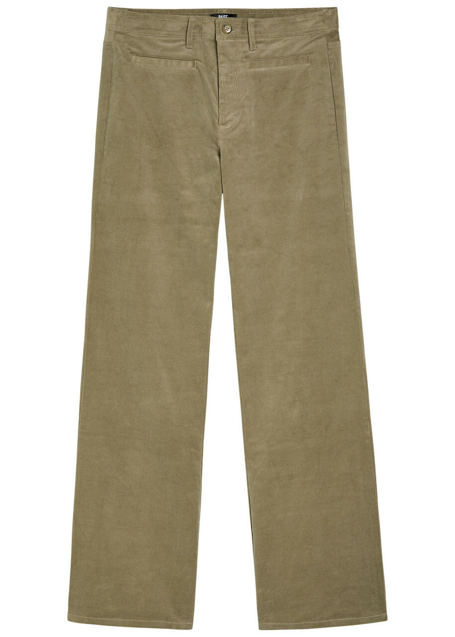Paige Leenah Wide-leg Corduroy Trousers Olive
