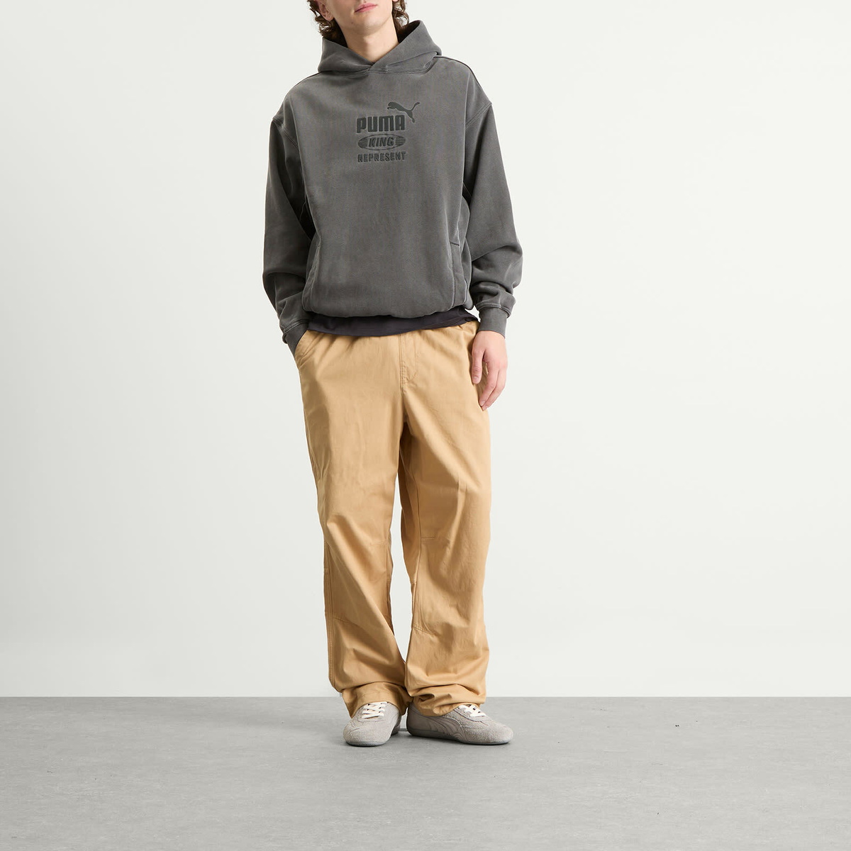 Puma x REPRESENT Graphic Hoodie in Flat Dark Gray