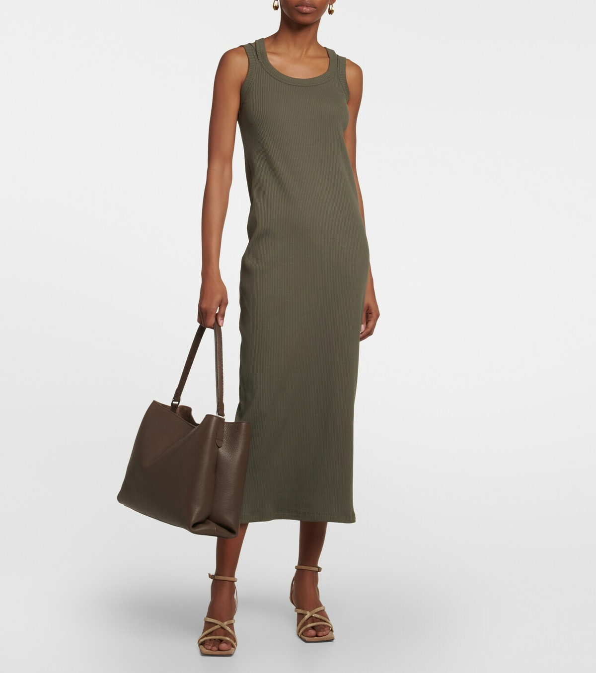Brunello Cucinelli - Cotton ribbed-knit midi dress Brunello Cucinelli