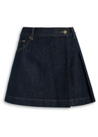 House OF Sunny Pleated Denim Mini Skirt Indigo