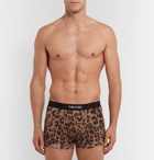 TOM FORD - Leopard-Print Stretch-Cotton Boxer Briefs - Light brown