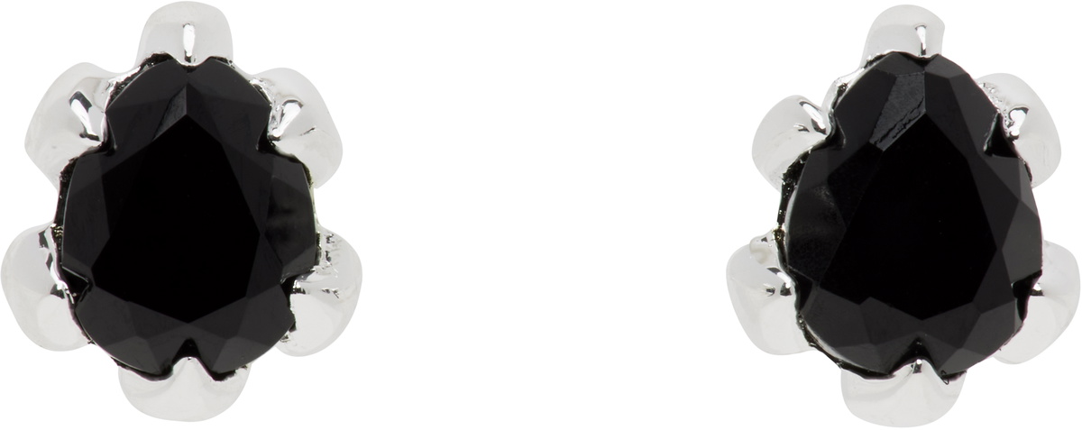 Stolen Girlfriends Club Silver Micro Onyx Stud Earrings
