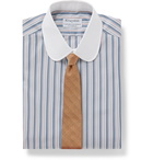 Kingsman - Turnbull & Asser Slim-Fit Penny-Collar Striped Herringbone Cotton Shirt - Multi