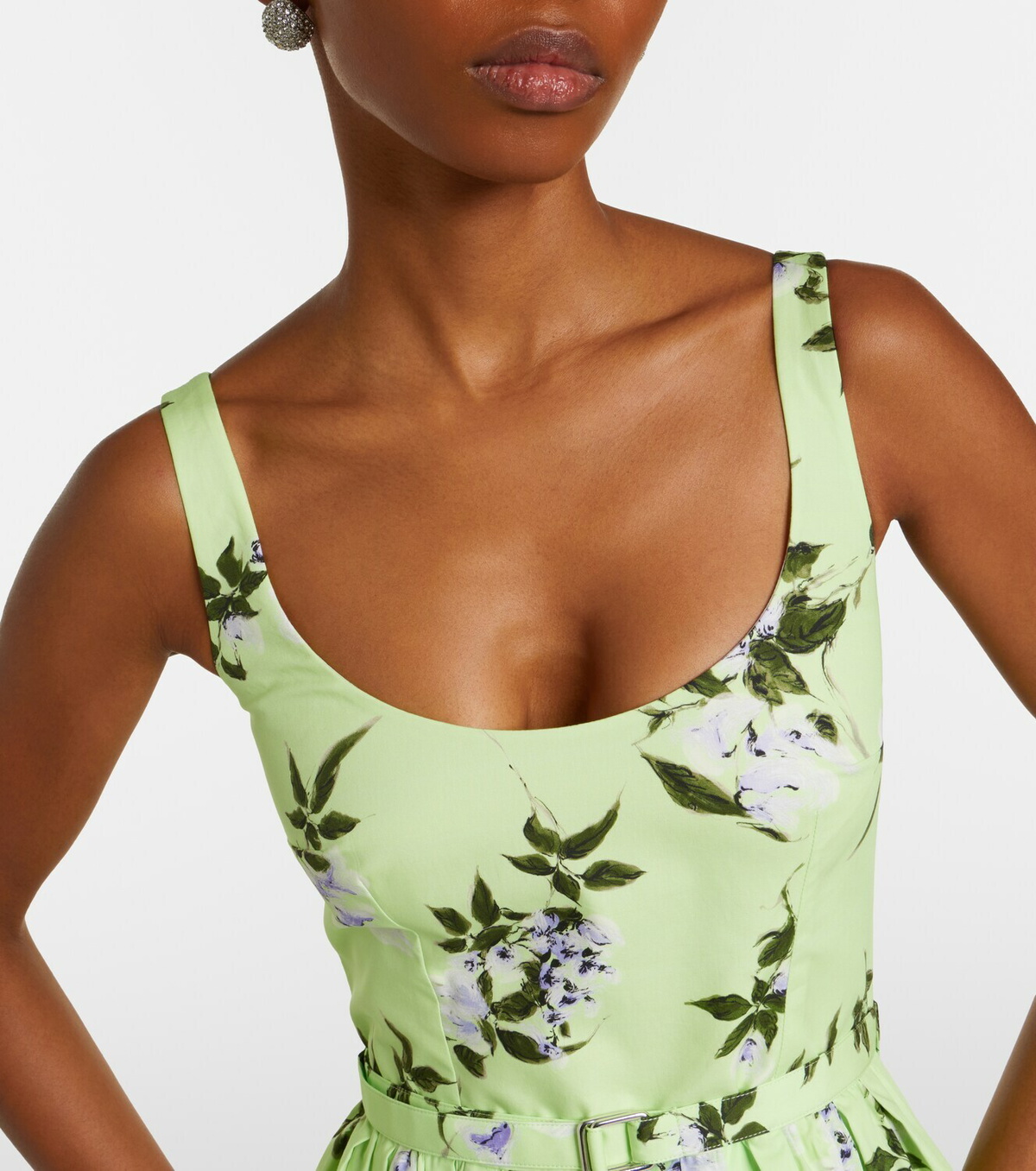 Emilia Wickstead Eglantine floral belted cotton midi dress