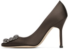 Manolo Blahnik Gray Hangisi Heels