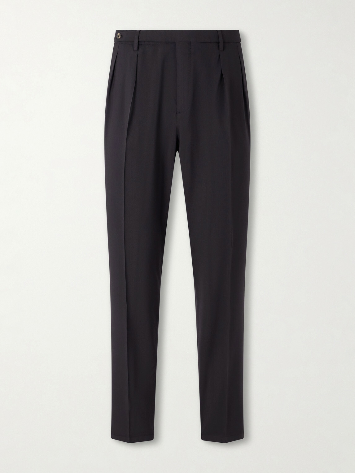 Boglioli - Straight-Leg Pleated Virgin Wool Trousers - Black