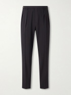 Boglioli - Straight-Leg Pleated Virgin Wool Trousers - Black