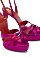 Saint Laurent Chandelle 110 Satin Sandals Pink