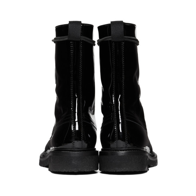 Rhude Black Patent MA-1 Boots Rhude