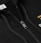 Burberry - Logo-Print Loopback Cotton Jersey Zip-Up Hoodie - Black