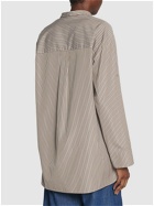 'S MAX MARA Rondine Striped Cotton Collarless Shirt