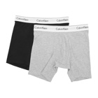 Calvin Klein Underwear Two-Pack Black and Grey Low-Rise Boxer Briefs