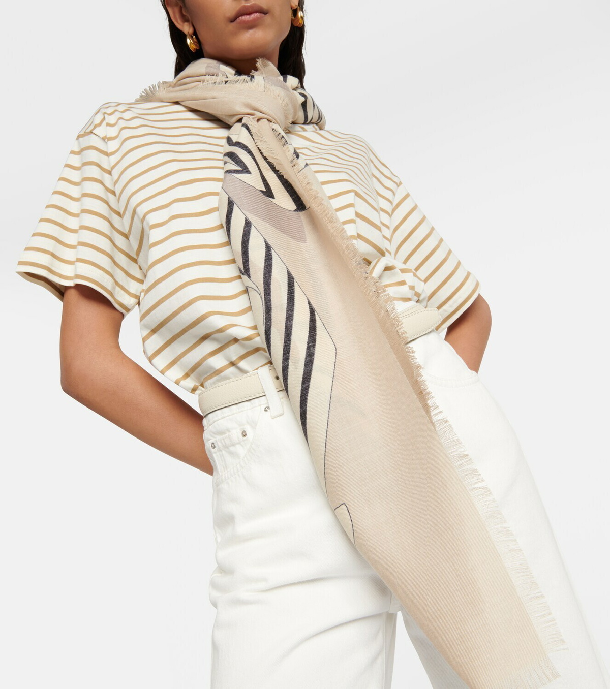 Toteme Monogram wool and silk scarf Toteme