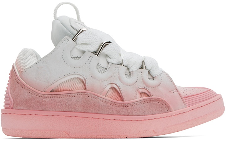 Photo: Lanvin Pink & White Curb Sneakers