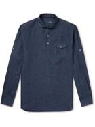 Lardini - Linen Half-Placket Shirt - Blue