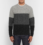 Howlin' - Little Larry Cable-Knit Colour-Block Mélange Wool Sweater - Men - Gray