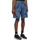 Moschino Blue Denim Scars Shorts