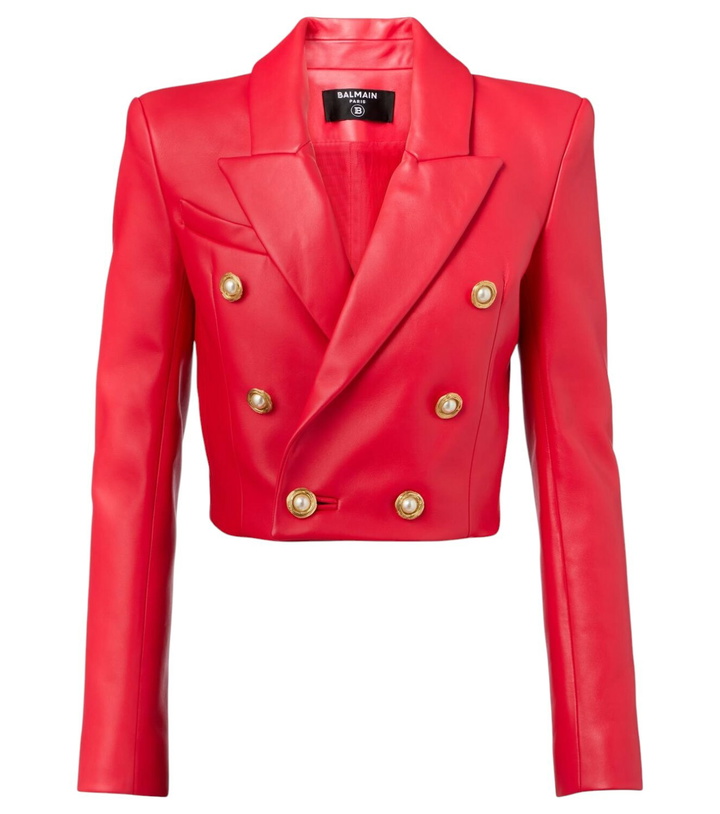 Photo: Balmain Cropped leather jacket