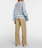 Loewe Anagram striped mohair-blend sweater