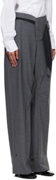 Ottolinger Gray Strapped Baggy Suit Trousers