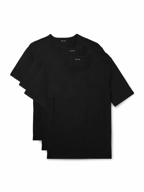 Photo: Paul Smith - Three-Pack Stretch Modal-Jersey T-Shirt - Black