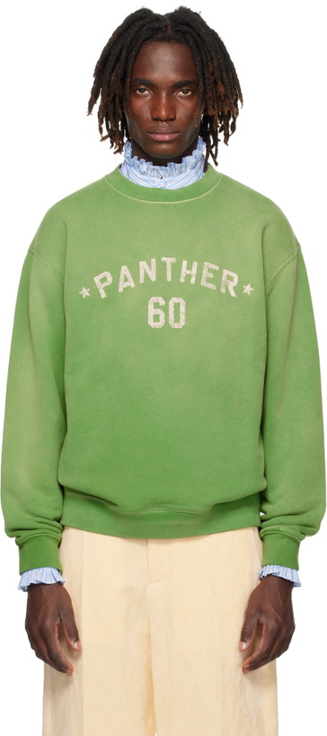 Photo: Valentino Green 'Chez Valentino' Print Cotton Sweatshirt