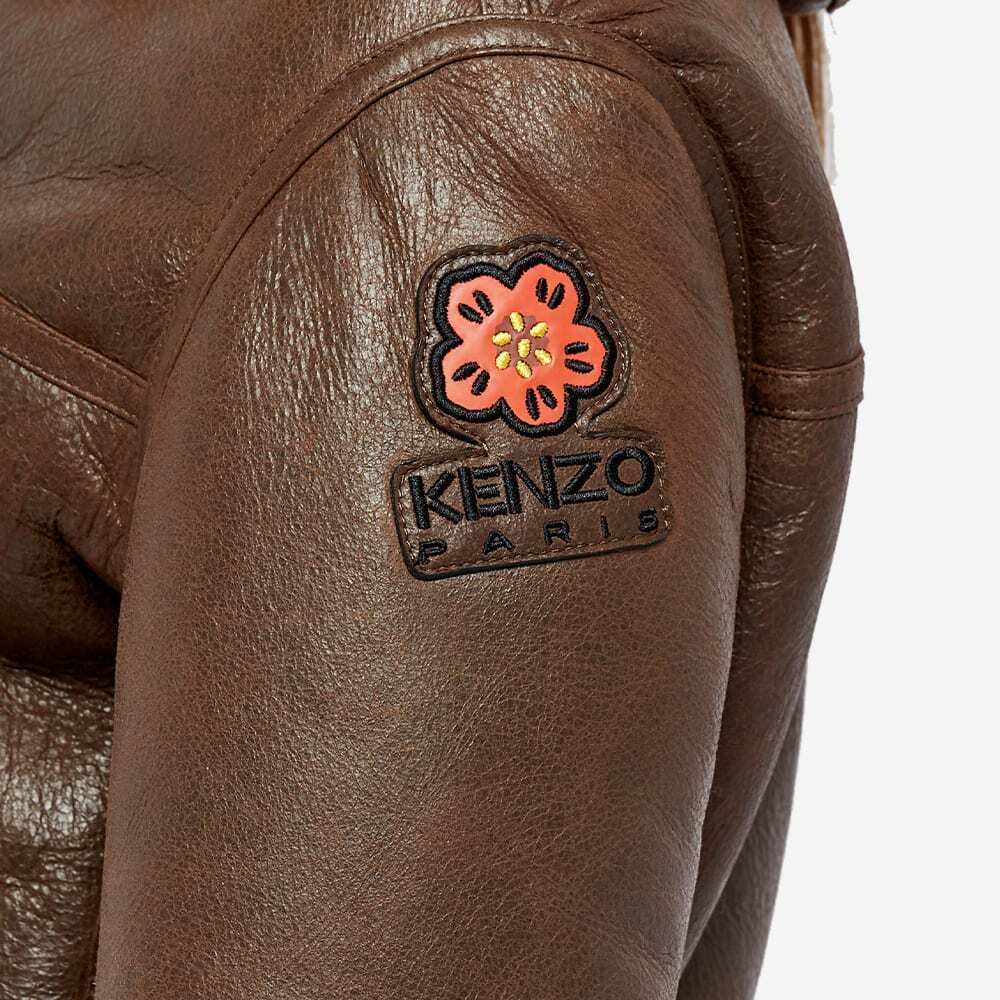 Kenzo Women's Hooded Shearling Coat in Moroccan Brown Kenzo