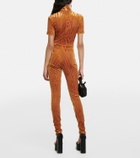 Alex Perry Benton devoré zebra-print catsuit
