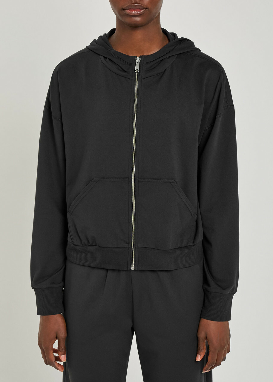 Vuori Halo Modern Hooded Jersey Sweatshirt Black