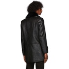 Saint Laurent Black Shearling Oversize Coat