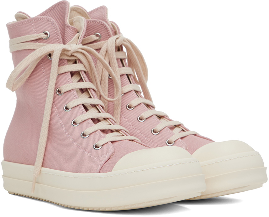 Rick Owens Drkshdw Pink Denim Sneakers Rick Owens Drkshdw