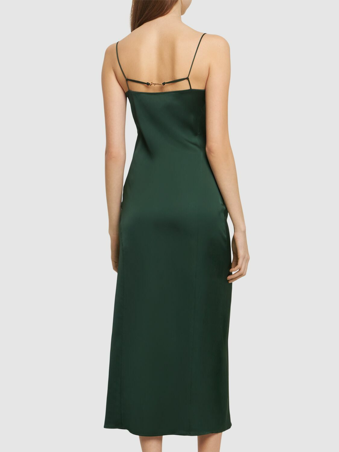 【送料&関税込】Jacquemus Notte Slip Dress La Robe Notte satin midi dress in black - Jacquemus | Mytheresa