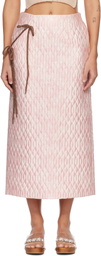 Simone Rocha Pink Quilted Offset Pencil Midi Skirt