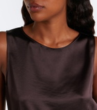 Leset Barb lace-trimmed satin crop top
