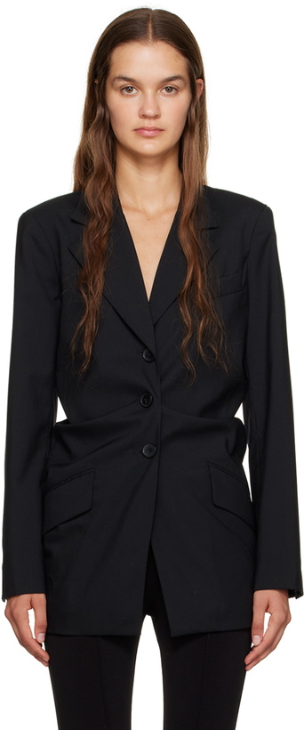 Photo: Puppets and Puppets Black Gathered Blazer