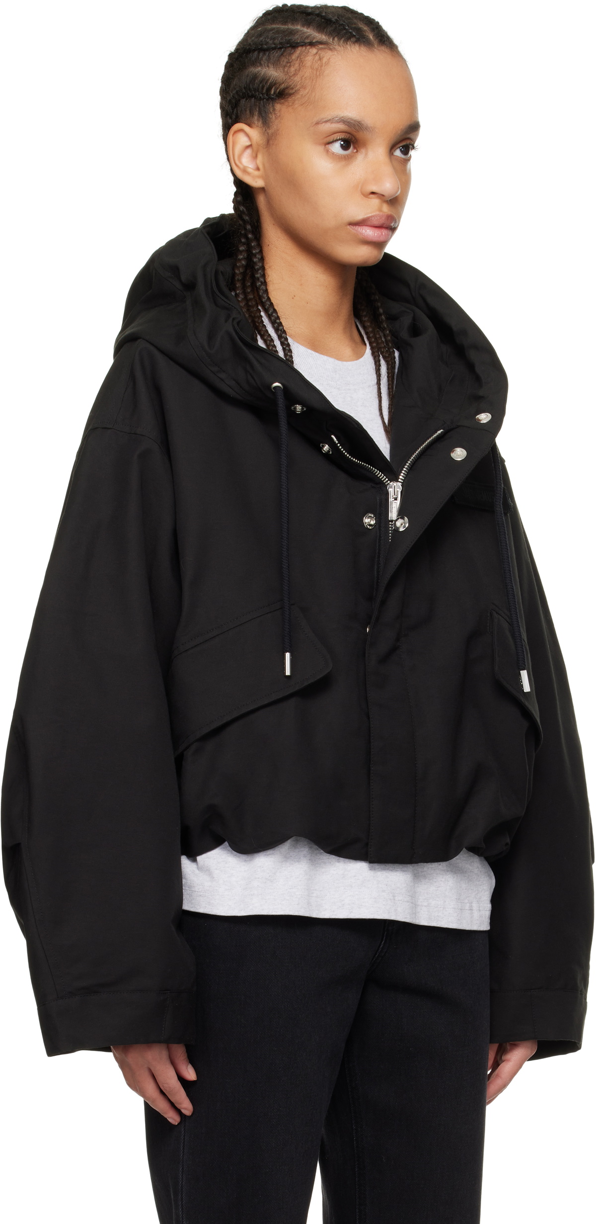 JACQUEMUS Black 'The Caraco cropped parka' Jacket Jacquemus