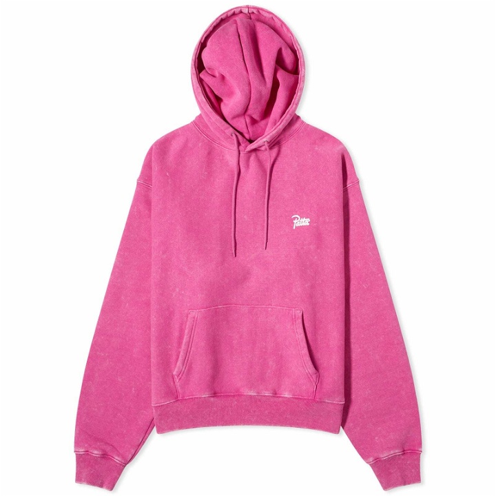 Photo: Patta Men's Basic Washed Hoodie in Fuchsia Red
