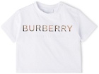 Burberry Baby White Vintage Check Logo T-Shirt