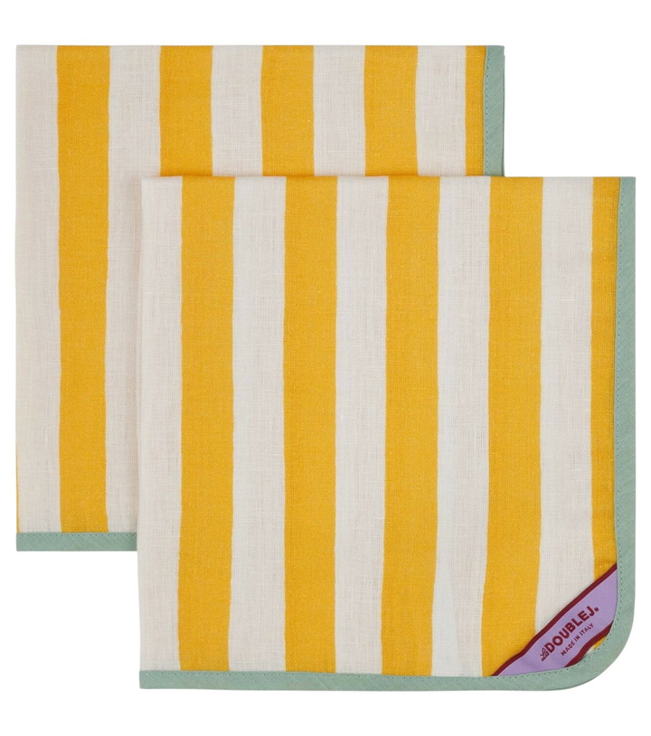 Photo: La DoubleJ Riviera Giallo Large set of 2 linen napkins