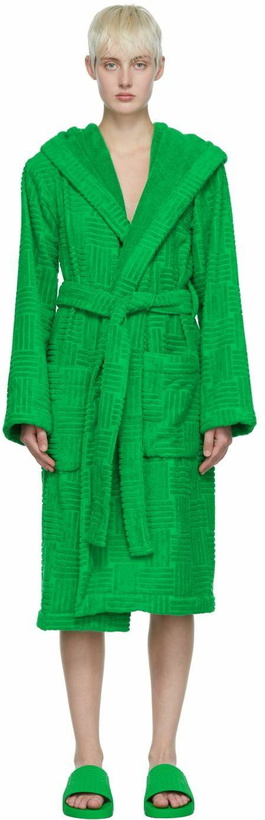 Photo: Bottega Veneta Green Cotton Bathrobe