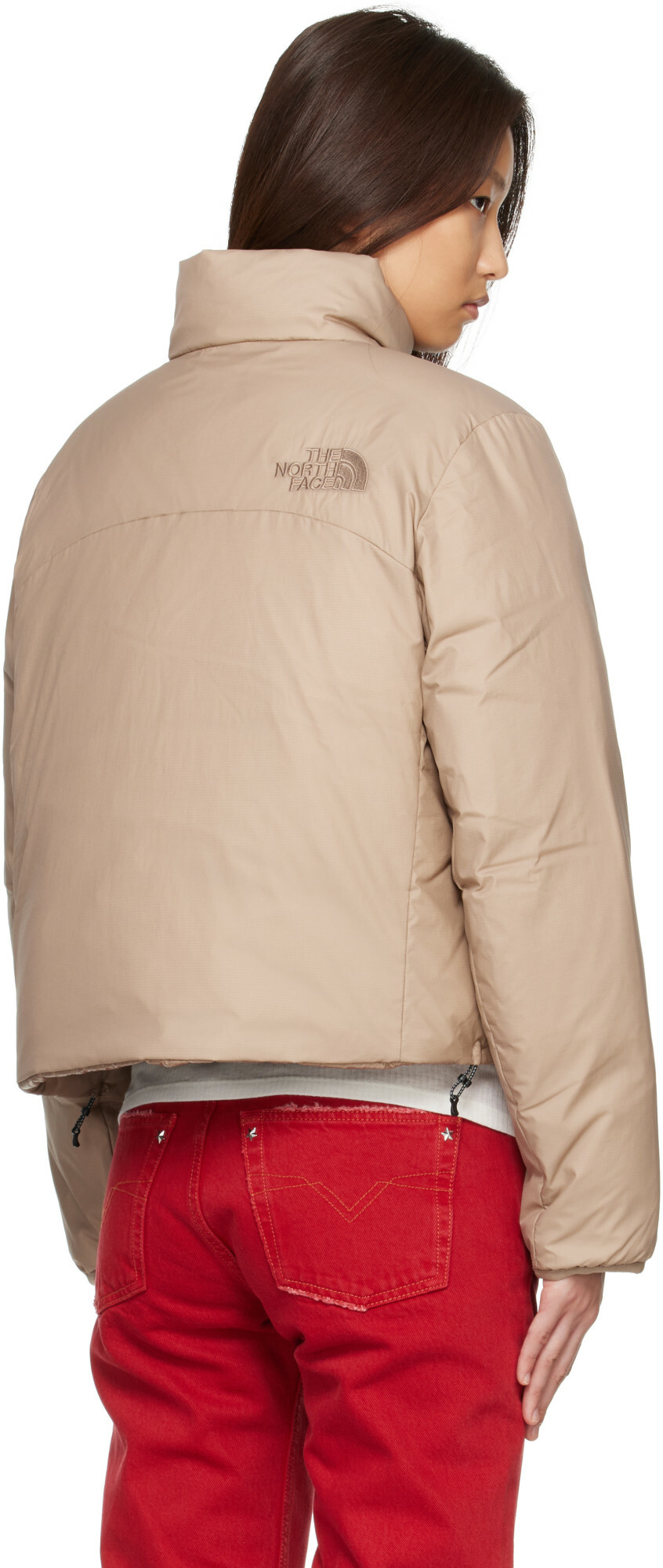 The North Face Beige & Black Pertex Nuptse Reversible Down Jacket