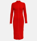 Loewe Zip-up wool-blend midi dress