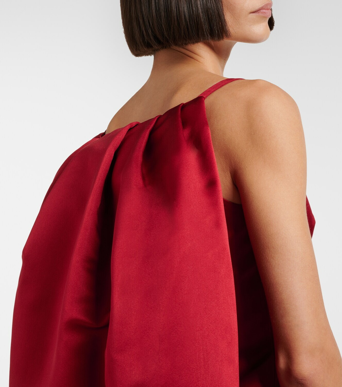 Givenchy Sliced caped silk duchess satin minidress