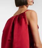 Givenchy Sliced caped silk duchess satin minidress